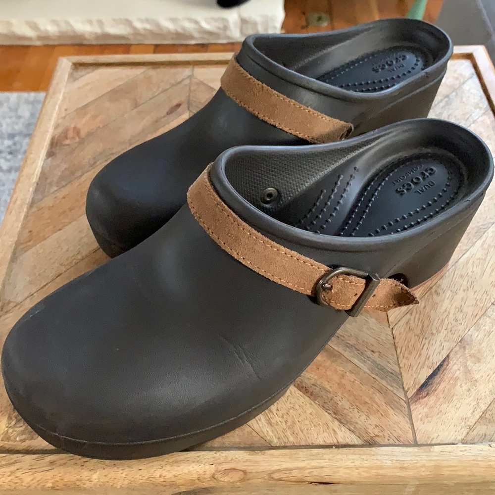 Brown Croc Clogs Euc - image 1